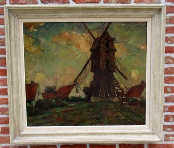 Alfons Van Beurden 1878 - 1962 Dorp met molen ,groot werk beschikbaar voor biedingen