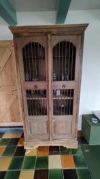 Teakhouten Spijlenkast, Broodkast  Indiase stijl, Huis en Inrichting, Kasten | Buffetkasten, Ophalen, 25 tot 50 cm