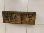 Antieke Houten Doos met Decoratie, Ophalen of Verzenden