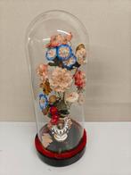 Antieke glazen stolp met bloemenvaas, Antiek en Kunst, Ophalen