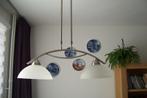 Hanglamp met 2 wit glazen kappen, Ophalen of Verzenden, Zo goed als nieuw, Glas, 75 cm of meer