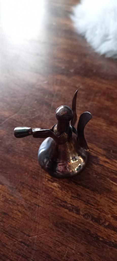Handgemaakte zilveren engeltjes met belletje geboorte doop, Antiek en Kunst, Antiek | Goud en Zilver, Ophalen