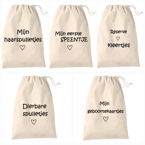 Katoenen bewaarzakjes / herinneringszakjes 25x30 cm, Kinderen en Baby's, Overige Kinderen en Baby's, Nieuw, Ophalen of Verzenden
