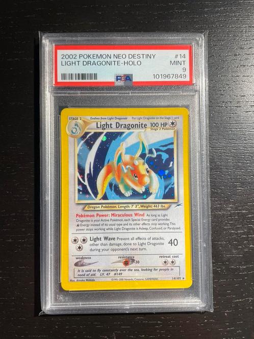 Pokemon light dragonite Psa 9, Hobby en Vrije tijd, Verzamelkaartspellen | Pokémon, Zo goed als nieuw, Ophalen of Verzenden