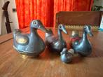4 Messing en Tinnen eenden, Antiek en Kunst, Antiek | Koper en Brons, Ophalen of Verzenden, Koper