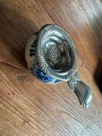 Delfsblauw Theezeefje, Antiek en Kunst, Ophalen of Verzenden, Zilver