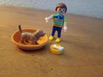 Playmobil jongen met hondje en mand, Ophalen of Verzenden, Zo goed als nieuw, Los playmobil