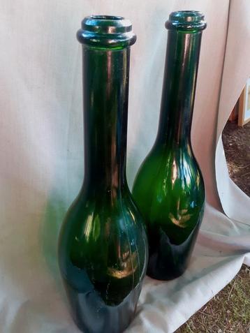 2x grote glazen "Retro, Vintage" Champagnefles beschikbaar voor biedingen