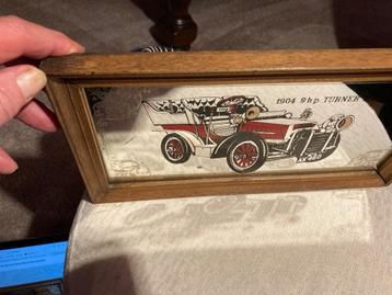 Man cave Reclamespiegel met lijst auto Turner Miesse 1904 beschikbaar voor biedingen