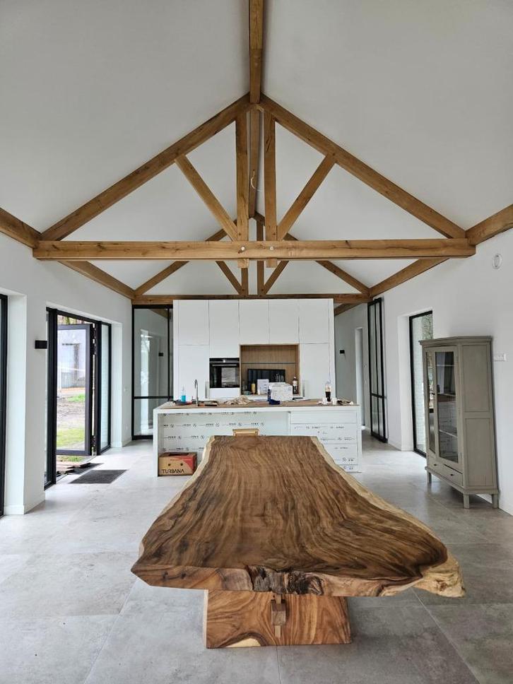 25% KORTING OP ALLE BOOMSTAMTAFELS !! Grote voorraad, OP=OP, Huis en Inrichting, Tafels | Eettafels, Nieuw, 50 tot 100 cm, 200 cm of meer