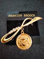 Goudkleurige broche vissen, Overige materialen, Nieuw, Ophalen of Verzenden, Goud