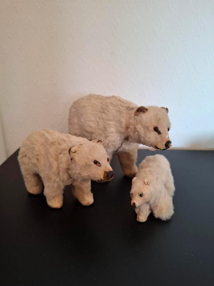 3 x Antieke ijsbeertjes, Antiek en Kunst, Kunst | Designobjecten, Ophalen of Verzenden