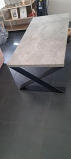 Eet tafel + salon tafel (zware stalen X poten) als nieuw, Huis en Inrichting, Tafels | Eettafels, Ophalen of Verzenden, Zo goed als nieuw