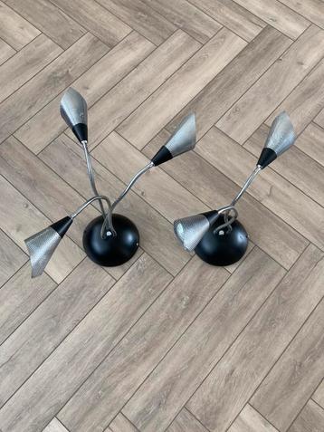 DESIGN 2 en 3 spots lampen (metaal / zwart) beschikbaar voor biedingen