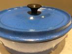 Nomar (Staub) oval Doufeu bleu, 29 cm gebruikte staat, Huis en Inrichting, Keramische plaat, Koekenpan of Braadpan, Gebruikt, Ophalen of Verzenden