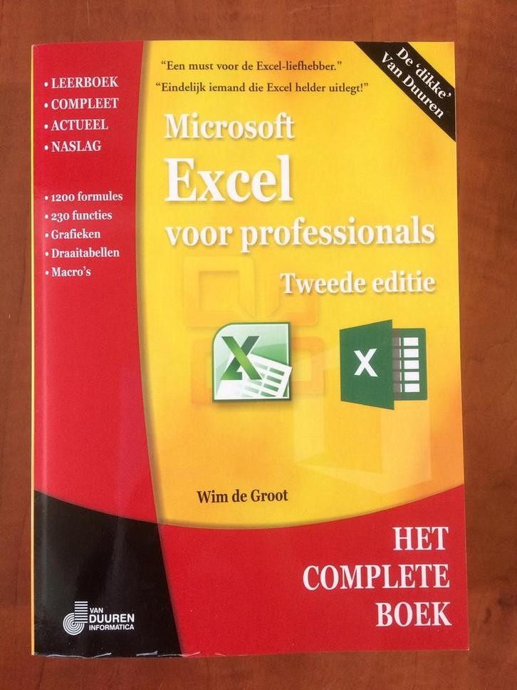 Wim de Groot - Excel voor professionals, Boeken, Informatica en Computer, Nieuw, Ophalen of Verzenden