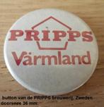 metalen button, Zweedse biermerk PRIPPS, Ophalen of Verzenden, Zo goed als nieuw, Overige onderwerpen, Button