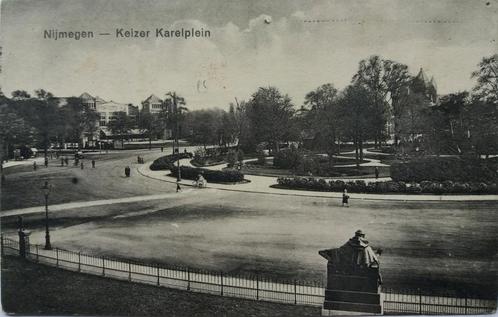 Mooie oude gelopen Briefkaart: Keizer Karelplein in Nijmegen, Verzamelen, Ansichtkaarten | Nederland, Gelopen, Gelderland, 1920 tot 1940