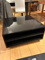 Black coffee table with wheels (79x79x32), Ophalen, Rechthoekig, 50 tot 100 cm, Minder dan 50 cm