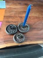 Oude Kaarsenkandelaar Set van 3, Huis en Inrichting, Woonaccessoires | Kandelaars en Kaarsen, Ophalen, Gebruikt, Zwart, Metaal