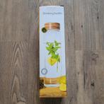 Glazen fles met bamboo dop, 1 liter., Glas of Glazen, Nieuw, Ophalen of Verzenden, Glas