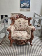 Vintage fauteuil, lodewijk XIV XV stoel/fauteuil, Huis en Inrichting, Fauteuils, 75 tot 100 cm, Zo goed als nieuw, Stof, 100 tot 125 cm