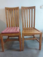 6 Teakhouten stoelen, evt. met zitkussens, in goede staat, Huis en Inrichting, Stoelen, Ophalen, Gebruikt, Bruin, Vijf, Zes of meer stoelen
