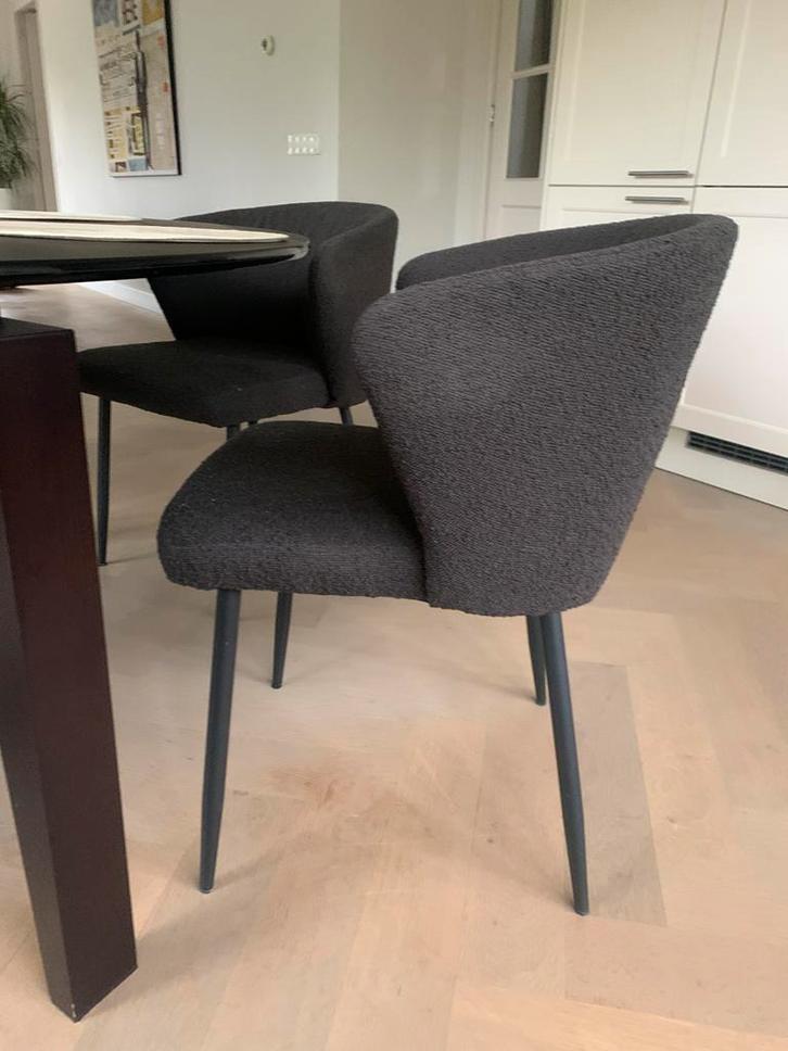 4 prachtige robuuste comfortabele eetkamerstoelen, Huis en Inrichting, Stoelen, Zo goed als nieuw, Vier, Stof, Grijs, Ophalen