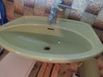 Sfinx vintage wasbak groen jaren 60/70, met evt zuil, Ophalen, Gebruikt, 50 tot 100 cm, Minder dan 100 cm