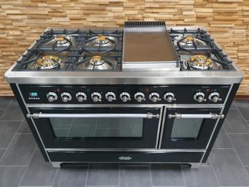 Luxe Fornuis Boretti Majestic 120cm hoogglans zwart rvs beschikbaar voor biedingen