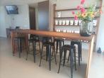 Noten Houten Bar/Balie met Krukken, Ophalen of Verzenden, Zo goed als nieuw