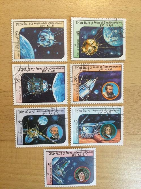 Laos 1984 ruimtevaart, Postzegels en Munten, Postzegels | Azië, Gestempeld, Zuidoost-Azië, Ophalen of Verzenden