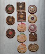 Pannenonderzetters,Raffia,1960,Vintage,Riet,oma,RETRO,pan, Huis en Inrichting, Woonaccessoires | Onderzetters, Ophalen of Verzenden