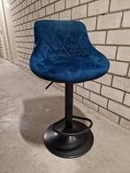 Donkerblauwe barkruk, in hoogte verstelbaar, Huis en Inrichting, Barkrukken, Gebruikt, 60 tot 90 cm, Ophalen of Verzenden, 1 kruk