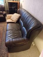 Prachtig leren bankstel, Huis en Inrichting, Banken | Bankstellen, Gebruikt, Klassiek, Ophalen of Verzenden, Rechte bank