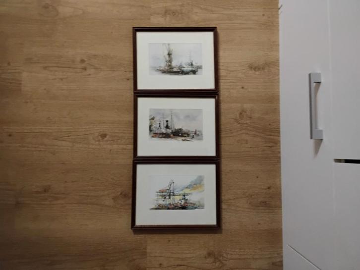 3 x super mooie boot schilderij lijsjes, Watersport en Boten, Accessoires en Onderhoud, Zo goed als nieuw, Interieur en Kussens