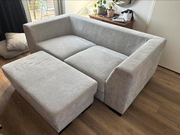 Bank en Hocker Light Grey 2-zits beschikbaar voor biedingen