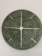 Groot vintage Koolblad Bord met Lichte Schade, Verzenden