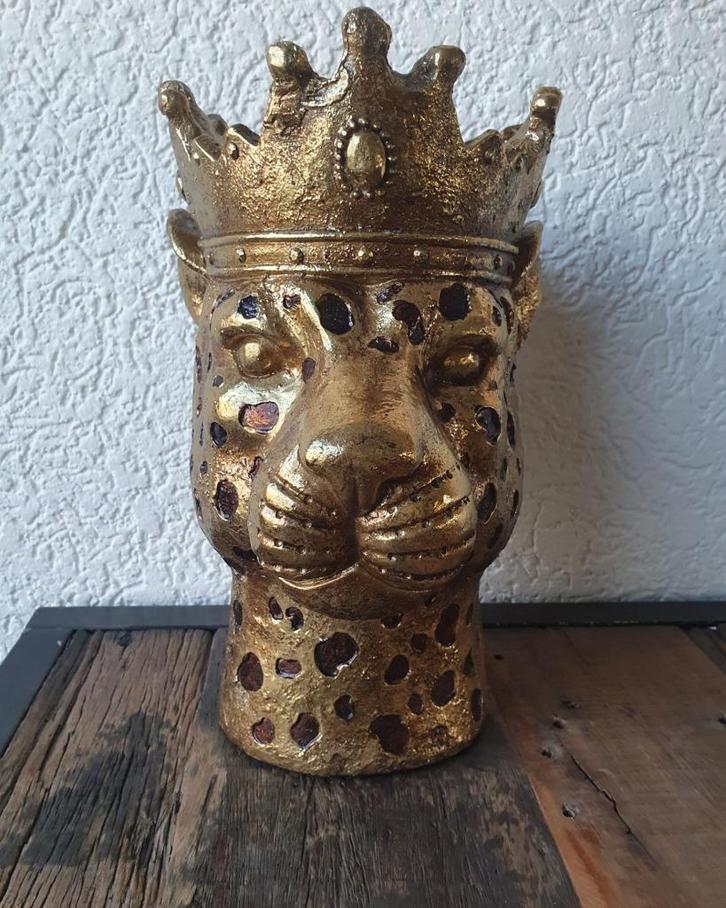 Luipaard bloempot - Clayre & Eef - Nieuw, Verzamelen, Beelden en Beeldjes, Nieuw, Dier, Ophalen of Verzenden