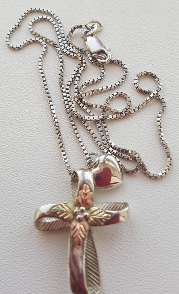 Mooie witgouden ketting met hanger 14 karaats, Sieraden, Tassen en Uiterlijk, Kettingen, Zo goed als nieuw, Goud, Wit, Met hanger