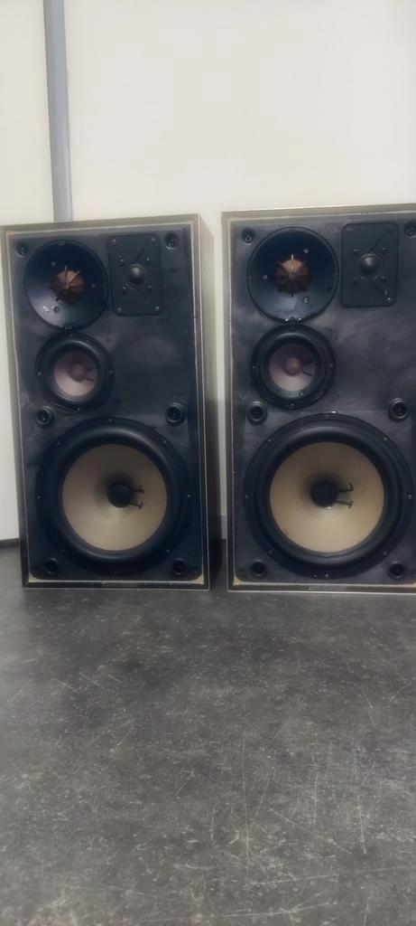 Bang & Olufsen, Beovox S60 luidsprekers, 4 weg systeem,100wt, Audio, Tv en Foto, Luidsprekers, Gebruikt, Front, Rear of Stereo speakers