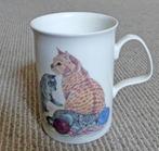 Roy Kirkham vintage kattenbeker Cat Lovers porselein beker, Gebruikt, Ophalen of Verzenden, Overige stijlen, Kop(pen) en/of Schotel(s)