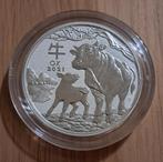 Perth Mint Lunar 3 Ox 2oz zilver 2021, Postzegels en Munten, Edelmetalen en Baren, Ophalen of Verzenden, Zilver