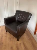 Mooie Bruine Leren Stoel, Huis en Inrichting, Fauteuils, Ophalen, Gebruikt, Minder dan 75 cm, Leer