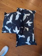 Sierkussens met Zwaluw Motief - Set van 2, Ophalen of Verzenden, Zo goed als nieuw, Zwart, Vierkant