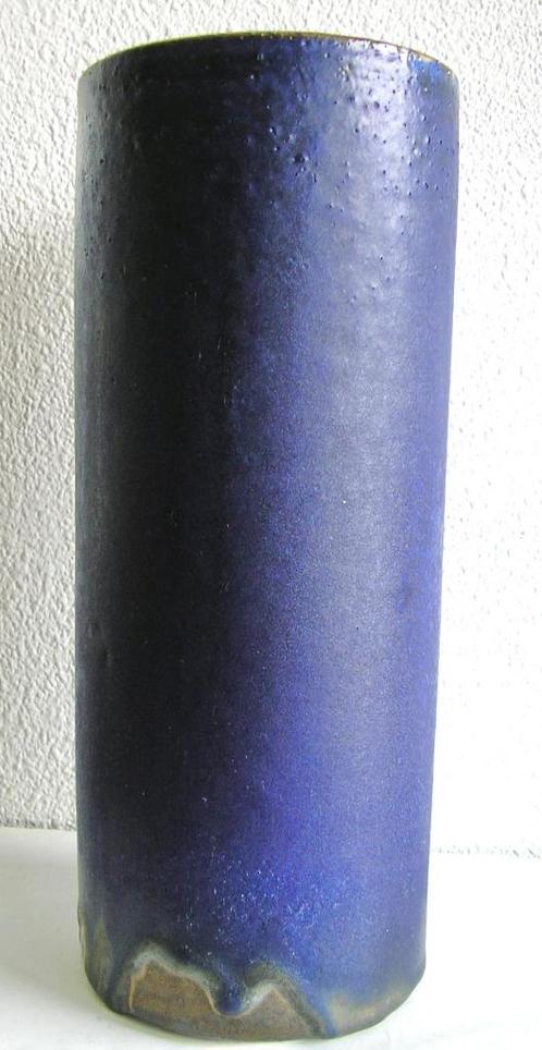 Grote cilinder kobalt blauwe vaas Pieter Groeneveld, Antiek en Kunst, Antiek | Keramiek en Aardewerk, Ophalen of Verzenden