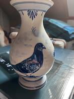 Mooie vaas delfs blauw met duif, Antiek en Kunst, Ophalen
