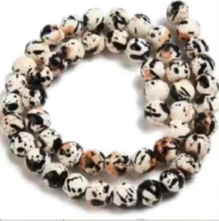 Streng Luipaard Howliet Natuursteen kralen 7.5 mm, Hobby en Vrije tijd, Kralen en Sieraden maken, Nieuw, Kraal, Ophalen