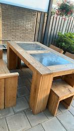 Tuinset voor 6 personen, Tuin en Terras, Ophalen, Gebruikt, Hardhout, 6 zitplaatsen