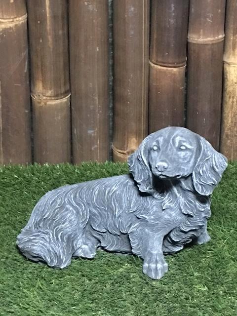 Langharige teckel, Tuin en Terras, Tuinbeelden, Nieuw, Dierenbeeld, Beton, Ophalen